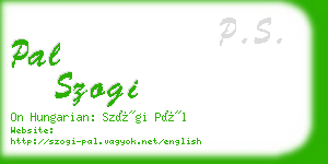 pal szogi business card